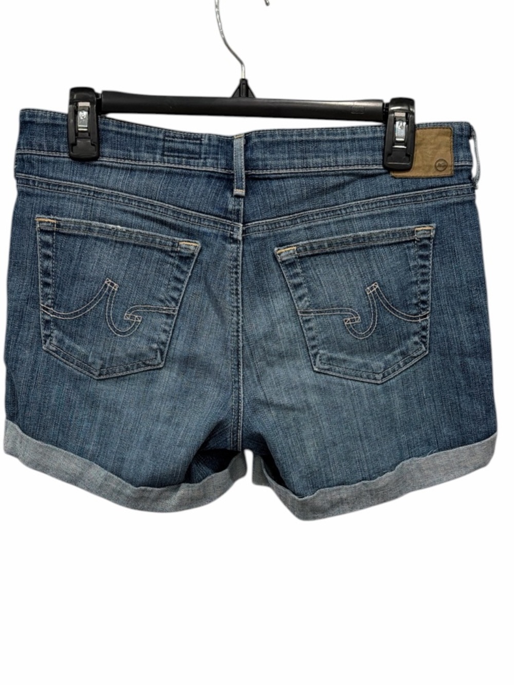AG The Hailey Ex-Boyfriend Roll Up Denim Shorts Size 27 Medium Wash Premium - Picture 7 of 8